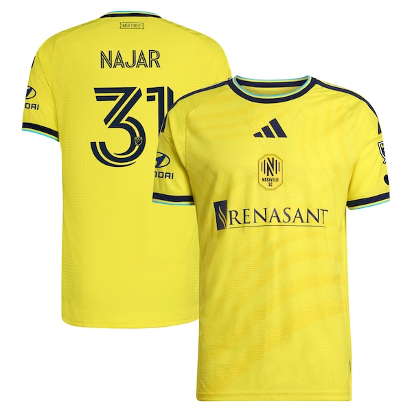 Andy Najar Nashville SC Adidas 2026 the Reverb Kit On Field Authentic Patch Jersey 2026