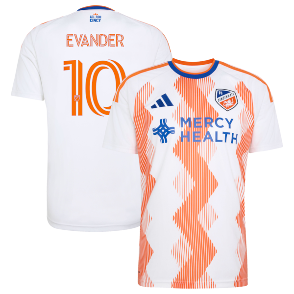 Evander DA Silva Ferreira FC Cincinnati Adidas 2026 the Seven Hills KIT Replica Jersey White 2026