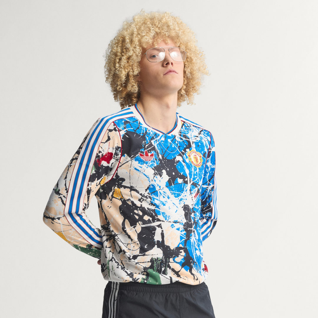 Manchester United X Stone Roses Adidas Long Sleeve Replica Jersey Blue 2026/27