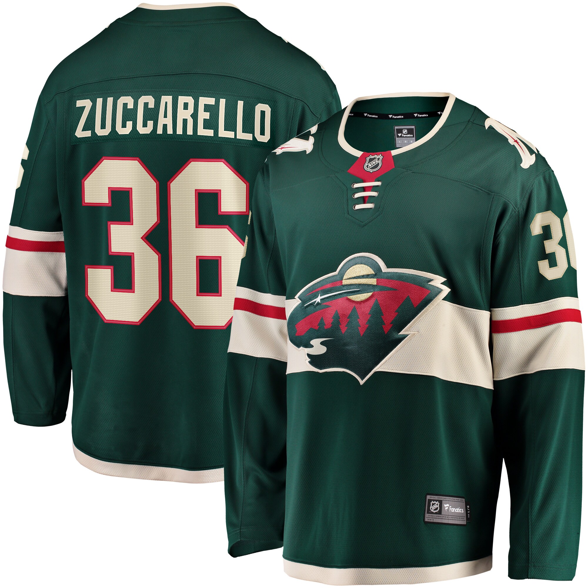 Mats Zuccarello Minnesota Wild Fanatics Team Color Breakaway Player Jersey Green 2025/26