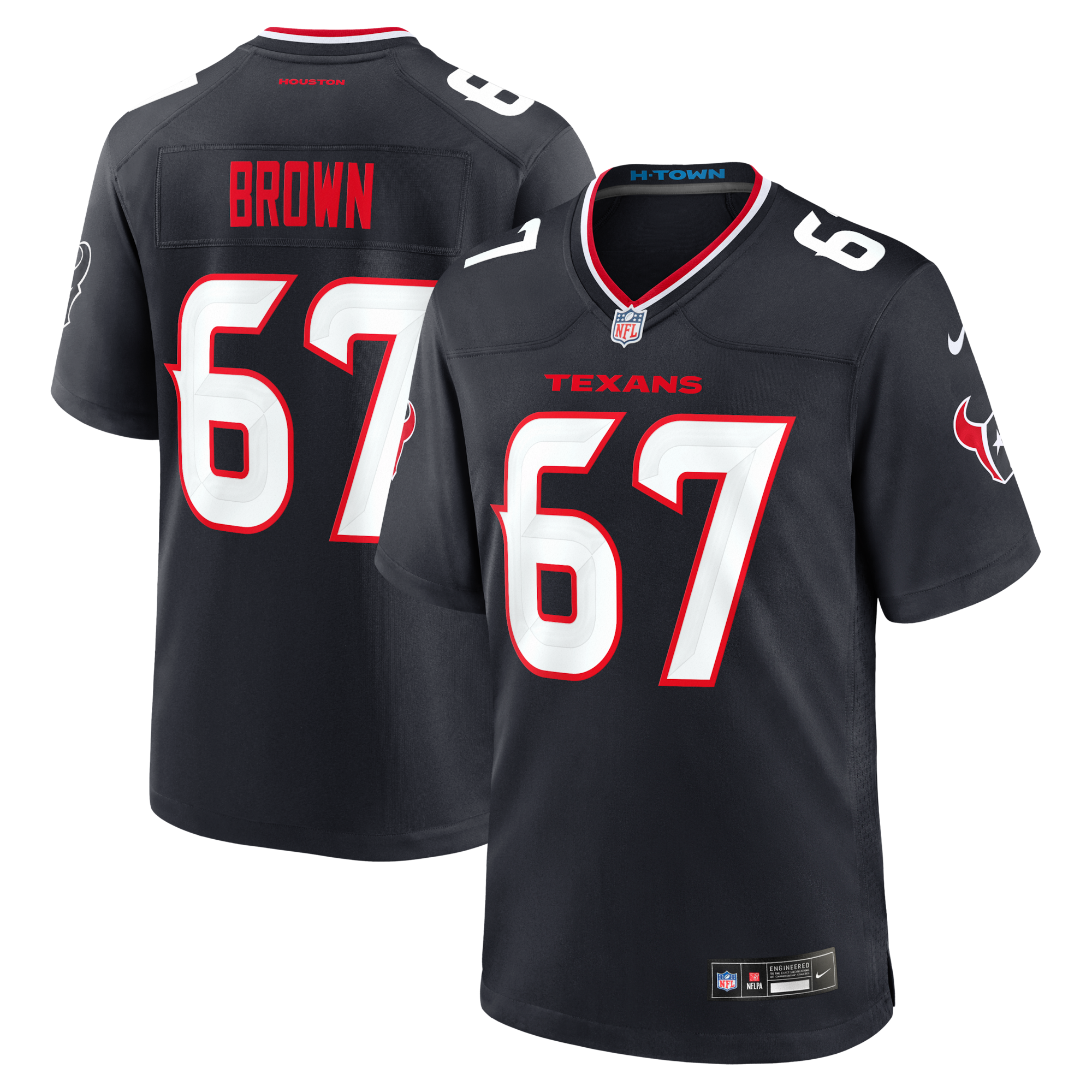 Evan Brown Houston Texans Nike Team Game Jersey Navy 2025/26