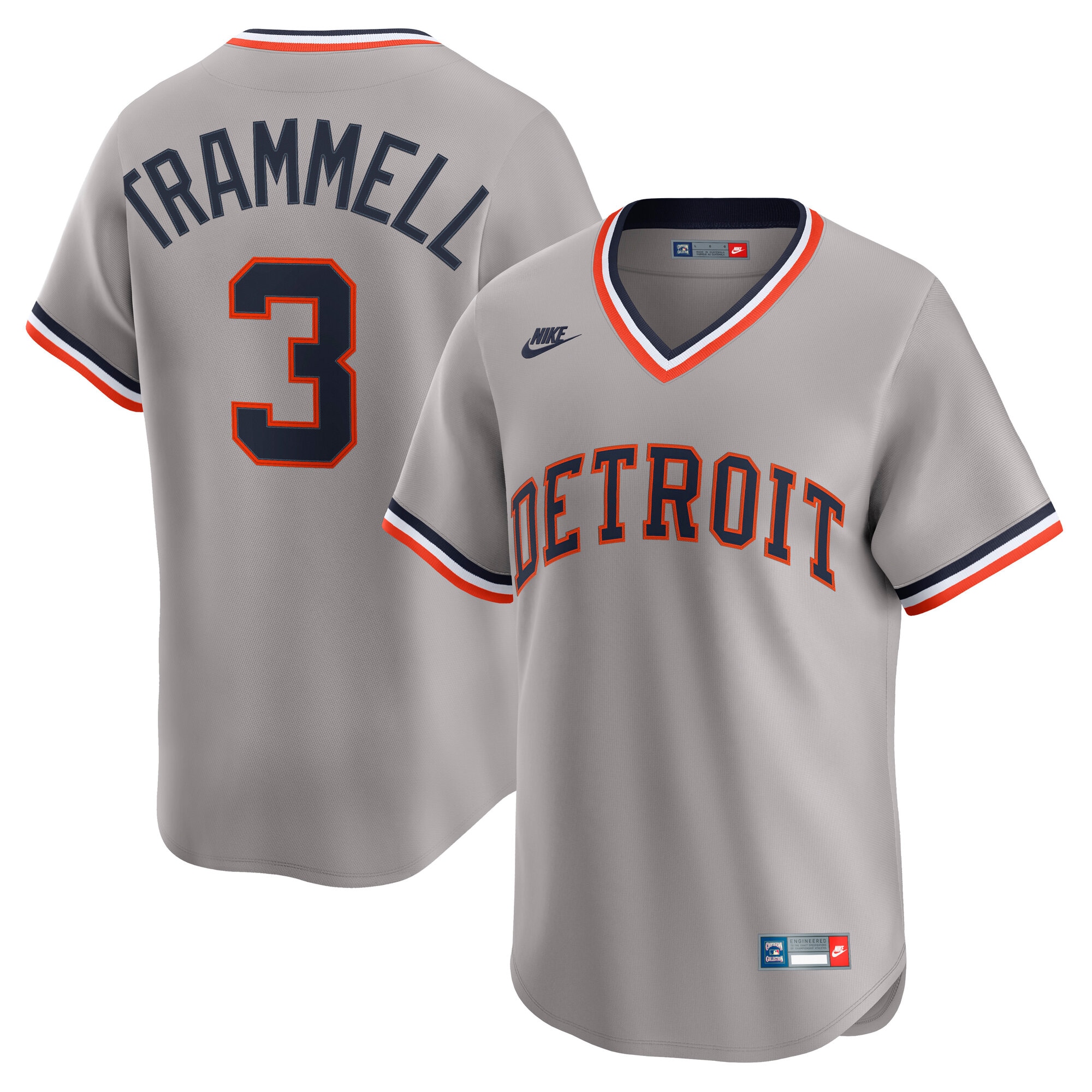 Alan Trammell Detroit Tigers Nike Cooperstown Collection Limited Jersey Gray 2025/26