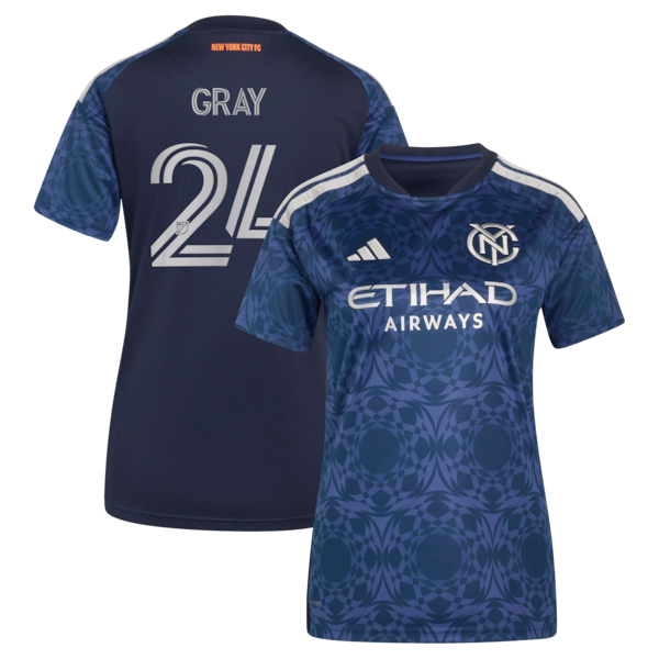 Adidas Tayvon Gray Blue New York City FC 2026 the All Nations Kit Replica Jersey 2026