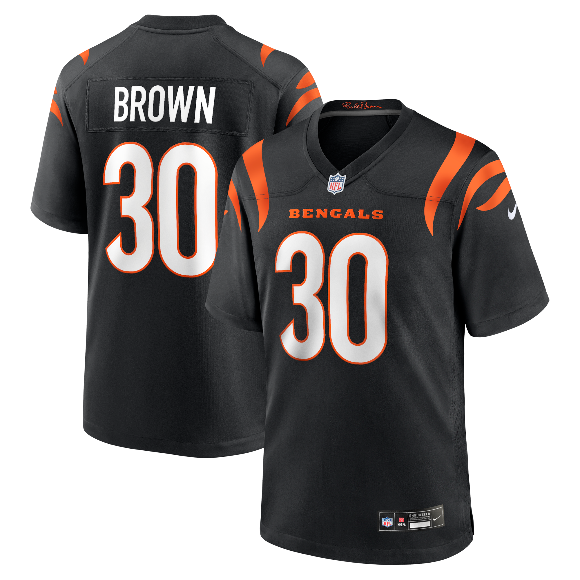 Chase Brown Cincinnati Bengals Nike Team Game Jersey Black 2025/26