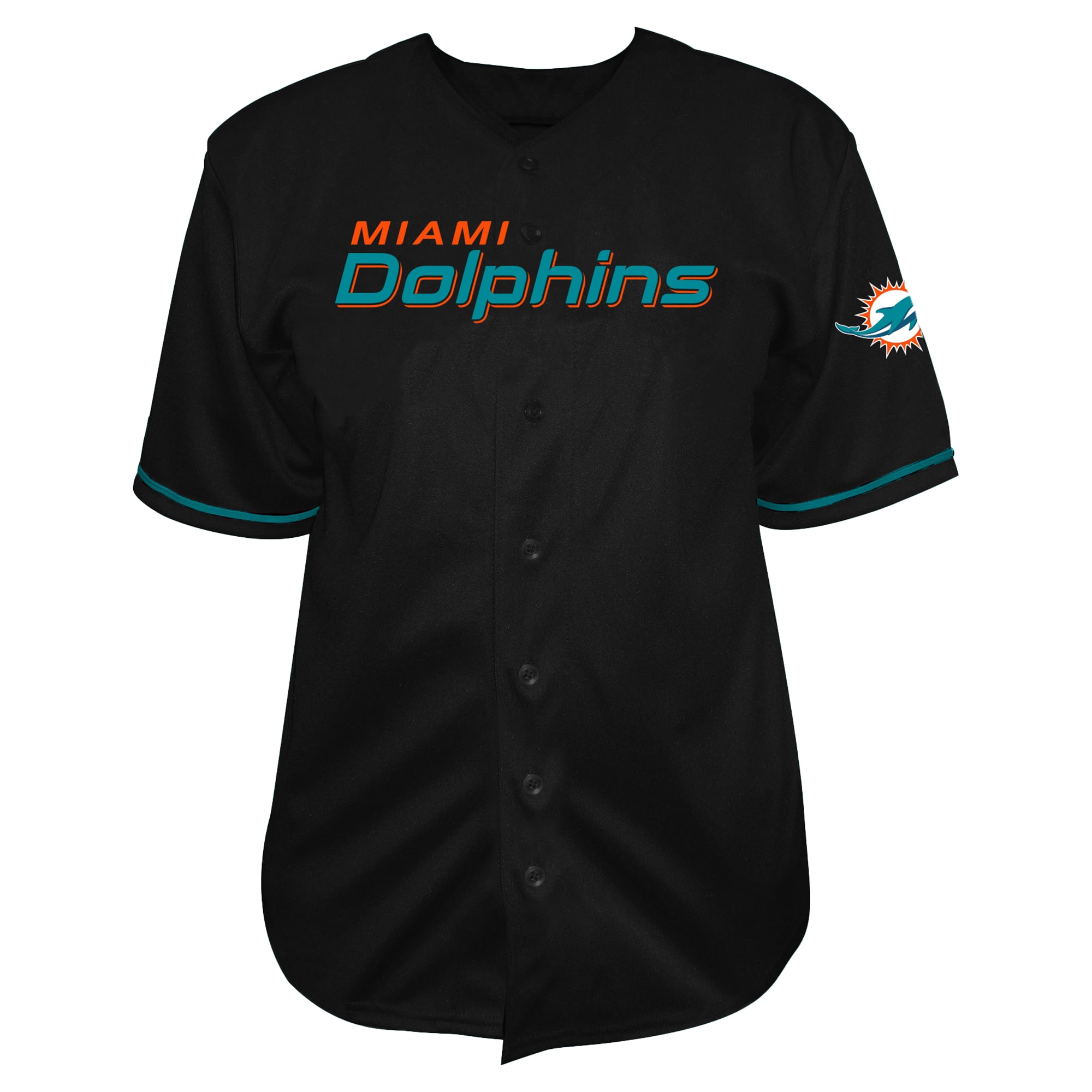 Miami Dolphins Profile BIG and Tall POP Full Button Jersey Black 2025/26