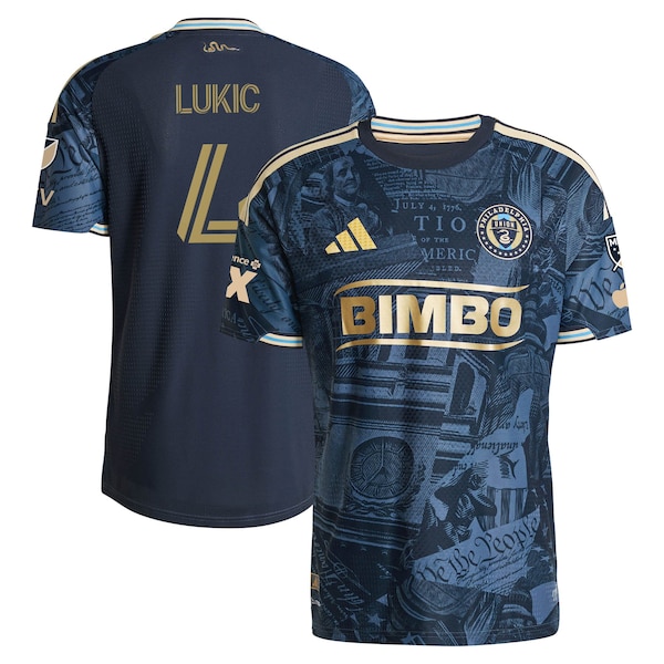 Jovan Lukić Philadelphia Union Adidas 2026 1776 Kit On Field Authentic Patch Jersey 2026