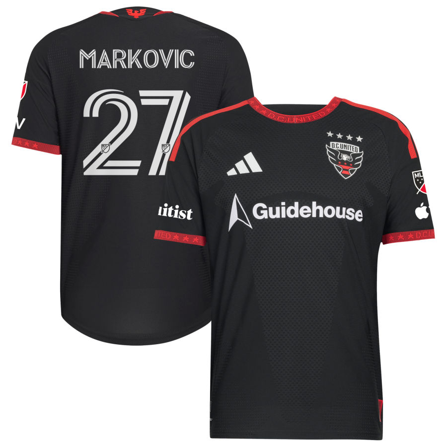 Adidas Lucas Bartlett Black DC United 2026 Black and Red Kit Replica Jersey 2026
