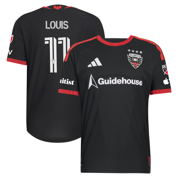 Louis Munteanu DC United Adidas 2026 Black and Red Kit On Field Authentic Patch Jersey 2026