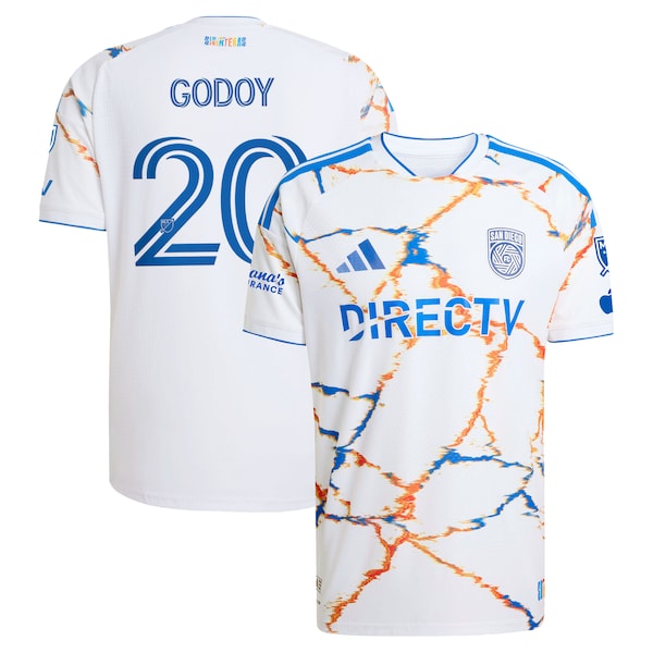 Anibal Godoy SAN Diego FC Adidas 2026 Unprecedented Unity KIT ON Field Authentic Patch Jersey White 2026