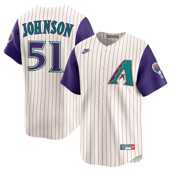 Randy Johnson Arizona Diamondbacks Nike Throwback Cooperstown Collection Limited Jersey Cream 2025/26