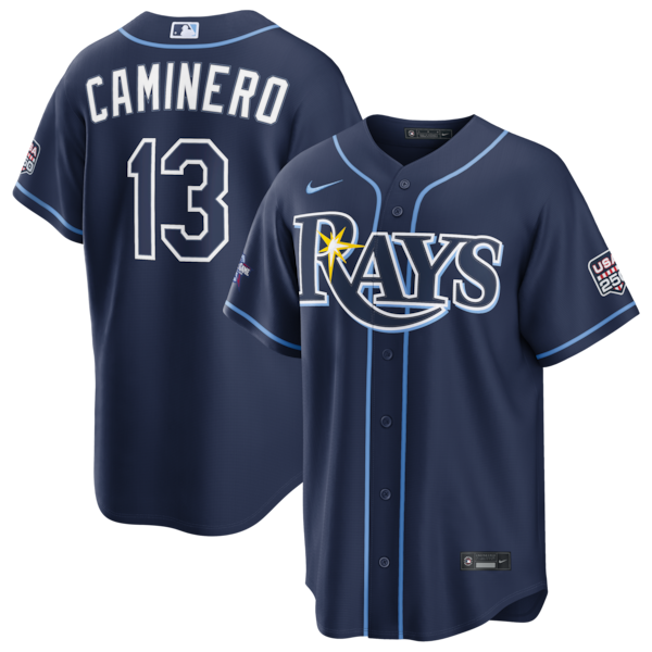 2026 ALL Star Game Tampa BAY Rays Junior Caminero Nike Navy Replica Jersey 2026