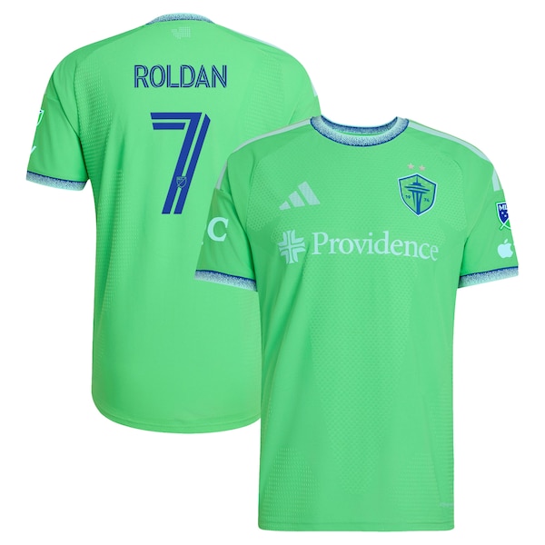 Cristian Roldan Seattle Sounders FC Adidas 2026 the Evergreen State Kit On Field Authentic Patch Jersey Rave 2026