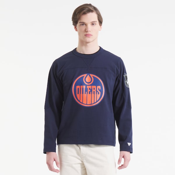 Edmonton Oilers Todd Snyder BY Fanatics Heavyweight Football Jersey Navy 2025/26
