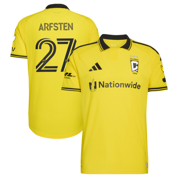 Maximilian Arfsten Columbus Crew Adidas 2026 the Crafted For Excellence Kit On Field Authentic Patch Jersey 2026