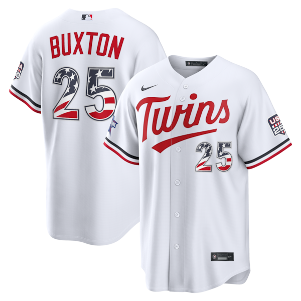 2026 ALL Star Edition Stars and Stripes Minnesota Twins Byron Buxton Nike White Stadium Jersey 2026