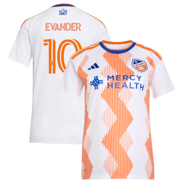 Evander DA Silva Ferreira FC Cincinnati Adidas Womens 2026 the Seven Hills KIT Replica Jersey White 2026