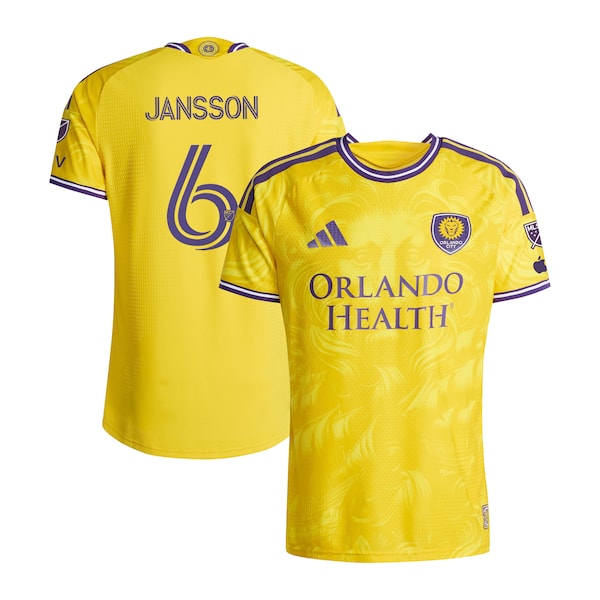 Robin Jansson Orlando City SC Adidas 2026 Sunken Treasure KIT ON Field Authentic Patch Jersey Yellow 2026