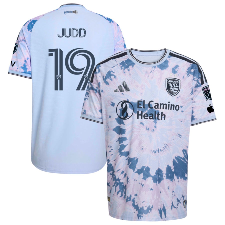 San Jose Earthquakes Adidas 2026 the Dead KIT ON Field Authentic Patch Custom Jersey Light Blue 2026