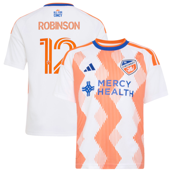 Miles Robinson FC Cincinnati Adidas Youth 2026 the Seven Hills KIT Replica Jersey White 2026