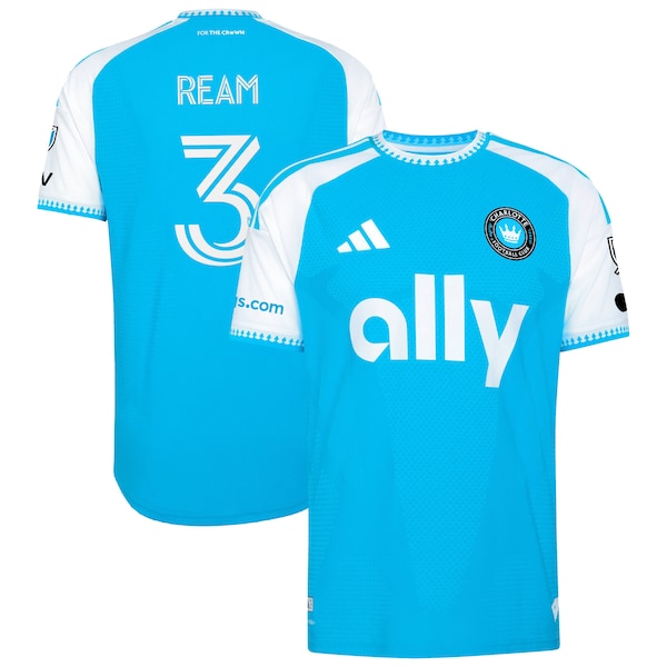 Tim Ream Charlotte FC Adidas 2026 Carolina Kit: Crowns Up On Field Authentic Patch Jersey 2026