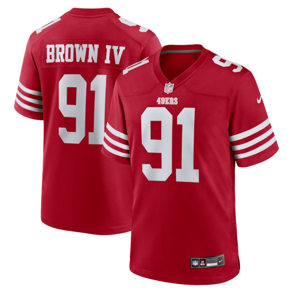 Earnest Brown IV SAN Francisco 49ers Nike Team Game Jersey Scarlet 2025/26