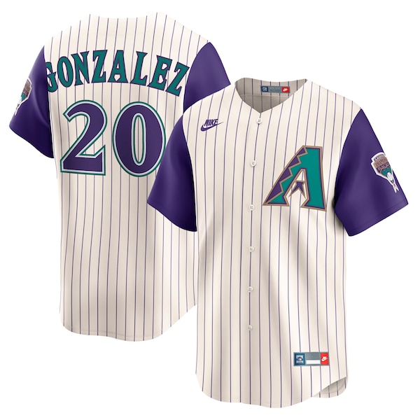 Luis Gonzalez Arizona Diamondbacks Nike Throwback Cooperstown Collection Limited Jersey Cream 2025/26