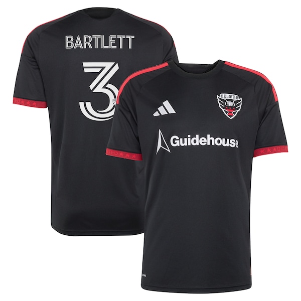 Lucas Bartlett DC United Adidas 2026 Black and Red Kit Replica Jersey 2026