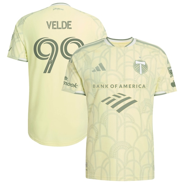 Kristoffer Velde Portland Timbers Adidas 2026 Civic Stadium KIT ON Field Authentic Patch Jersey Yellow 2026
