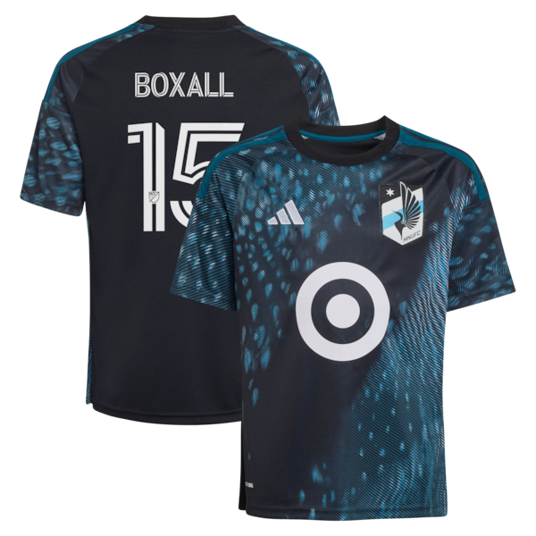 Michael Boxall Minnesota United FC Adidas Youth 2026 the Decade KIT Replica Jersey Black 2026