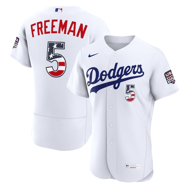 Fourth of July Los Angeles Dodgers Freddie Freeman Nike White USA 250 Authentic Jersey 2026/27