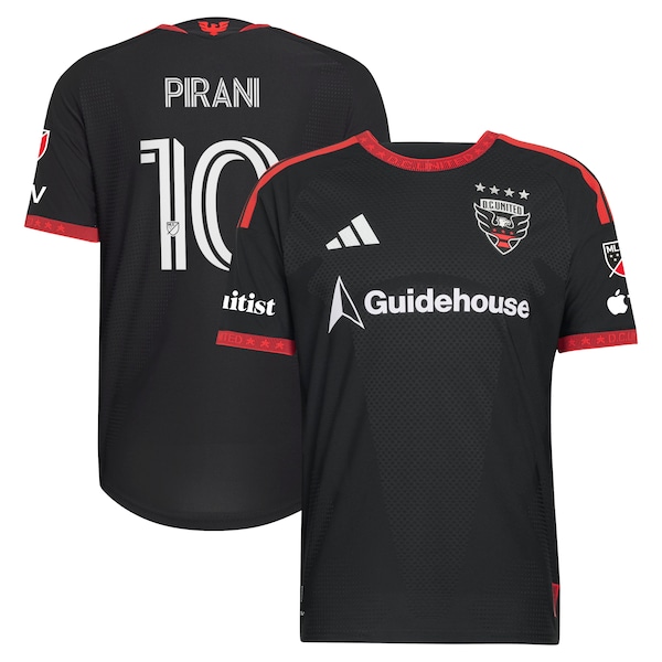 Gabriel Pirani DC United Adidas 2026 Black and Red Kit On Field Authentic Patch Jersey 2026