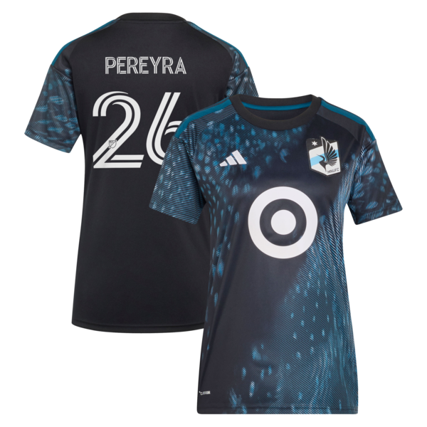 Joaquín Pereyra Minnesota United FC Adidas Womens 2026 the Decade KIT Replica Jersey Black 2026