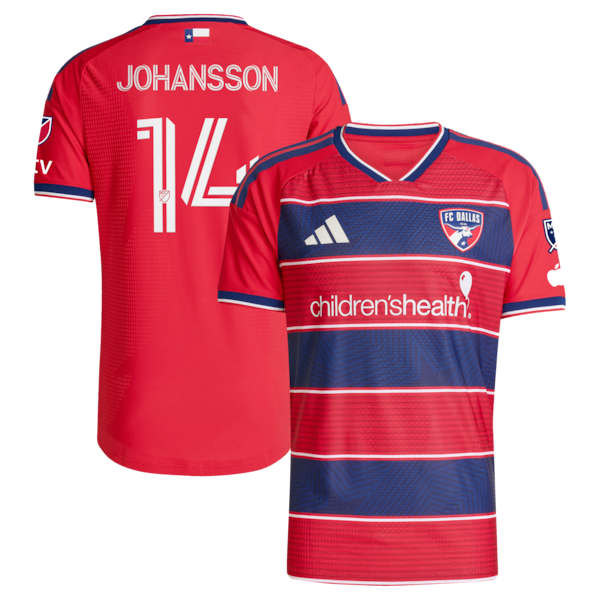 Herman Johansson FC Dallas Adidas 2026 DNA KIT ON Field Authentic Patch Jersey RED 2026
