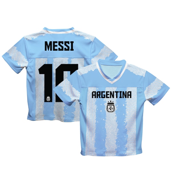 Argentinien Lionel Messi Argentina National Team Vive la Fete Youth Painted Stripes Football Jersey Light Blue 2026