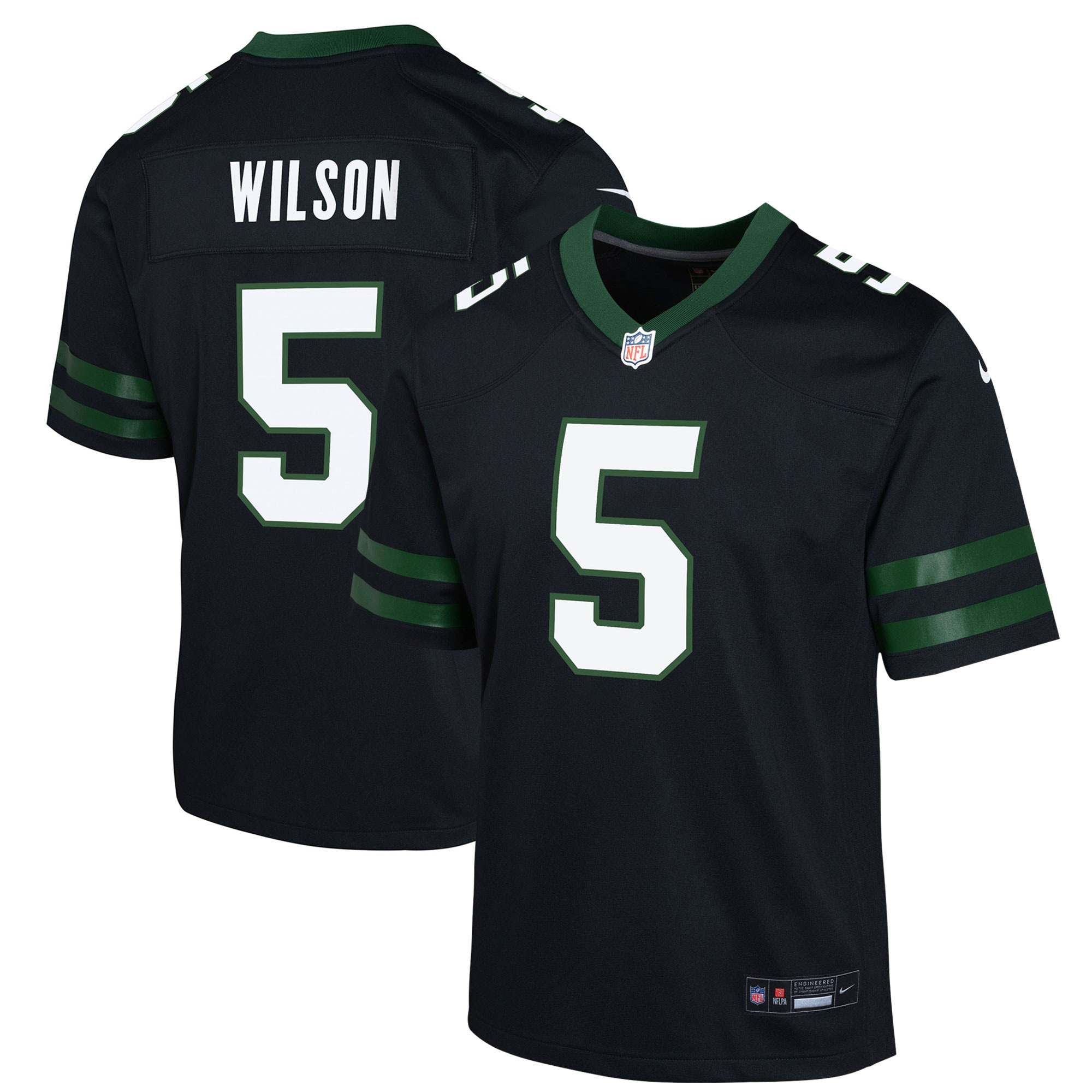 Garrett Wilson NEW York Jets Nike Youth Game Jersey Black 2025/26