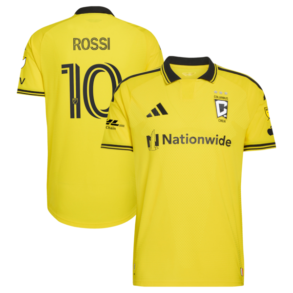 Diego Rossi Columbus Crew Adidas 2026 the Crafted For Excellence Kit On Field Authentic Patch Jersey 2026