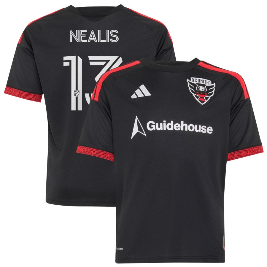Oscar Avilez Adidas Black DC United 2026 Black and RED KIT Replica Custom Jersey 2026