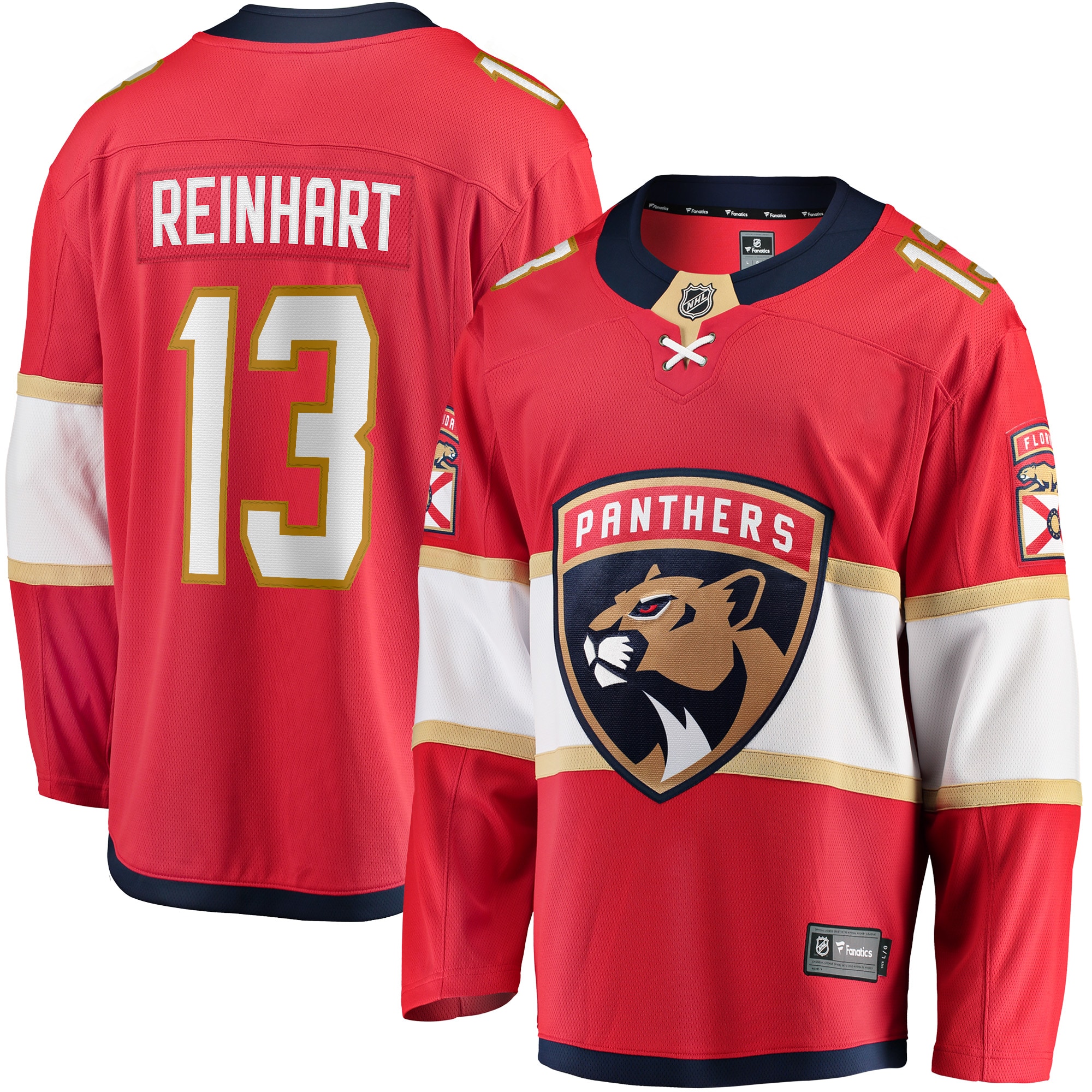 SAM Reinhart Florida Panthers Fanatics Breakaway Player Jersey RED 2025/26