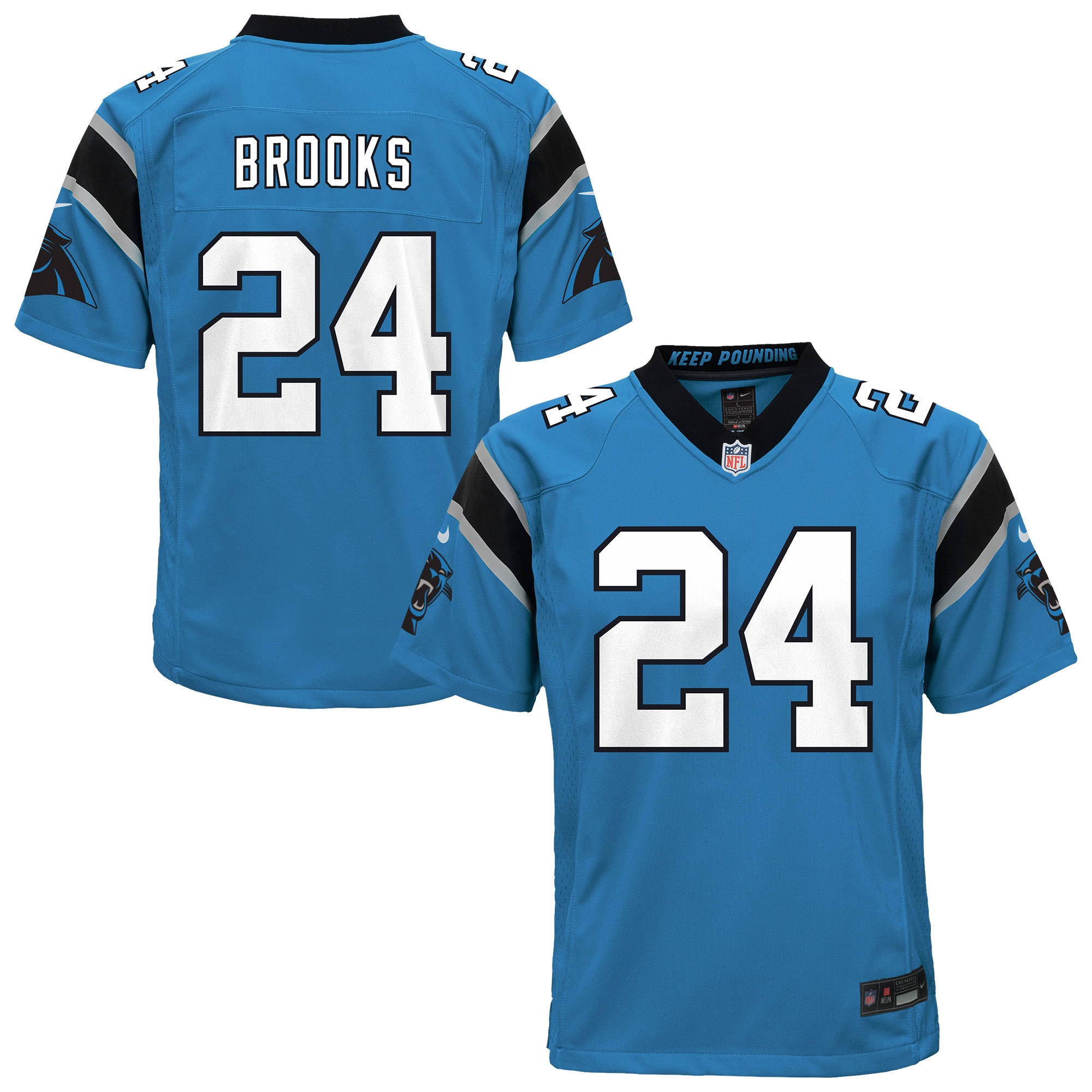 Jonathon Brooks Carolina Panthers Nike Youth Game Jersey Blue 2025/26