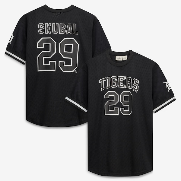 Tarik Skubal Detroit Tigers Fanatics BIG and Tall Heavyweight Mesh Jersey Black White 2026/27